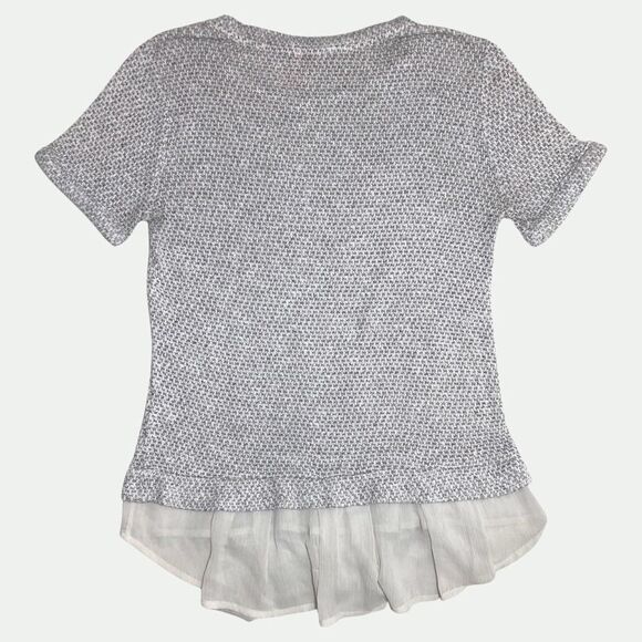 Lily White Blouse Medium Short Sleeve Blouse - Picture 2 of 7